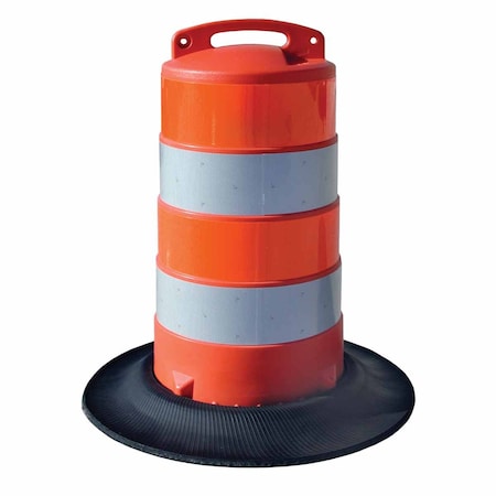 Brady Barricade, Polyethylene, 40 in Height, Orange, White 57771